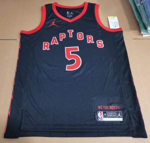 Maillot de Basket #5 Quickley Raptors 20-23 statement Noir